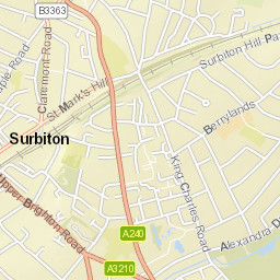 B3370, Surbiton, Greater London KT6, UK Street Map
