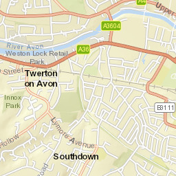 Upper Bristol Road, Bath, Bath and North East Somerset  Street Map