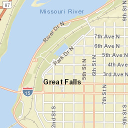 332-344 River Drive North, Great Falls, MT Street Map