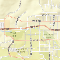 Line Street, University of Idaho, Moscow, ID Street Map