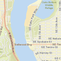Southeast Oaks Park Way, Portland, OR Street Map