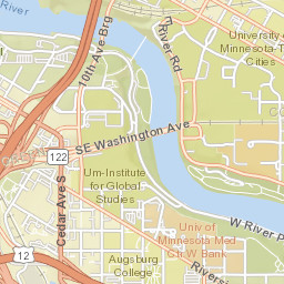 10th Avenue Bridge, Mississippi National River and Recreation Street Map