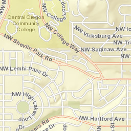 Northwest Shevlin Park Road, Bend, OR  Street Map