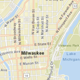 Milwaukee, Wisconsin Street Map