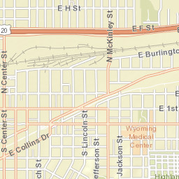 101-199 East B Street, Casper, WY 82601 Street Map