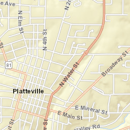 Downtown, Platteville, WI 53818, USA Street Map