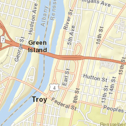 New York State Bicycle Route 9, Troy, NY  Street Map