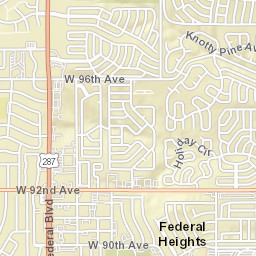 1920-1960 Holiday Crescent Federal Heights CO Street Map