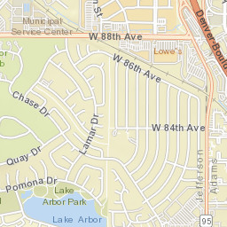 5507-5541 West 88th Avenue, Westminster Street Map