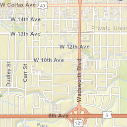 Wadsworth Boulevard, Lakewood, CO Street Map