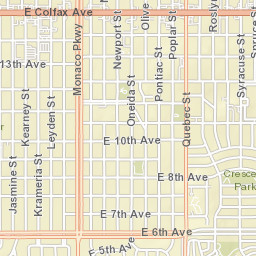  6th Ave, Denver, USA Street Map