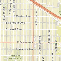 1976 South Franklin Street Denver CO Street Map