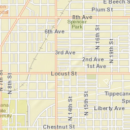 1501-1599 Locust Street, Terre Haute, IN Street Map