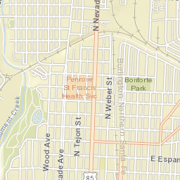 1701 N Cascade Ave, Colorado Springs, CO Street Map