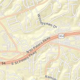 South Saint Peters Parkway & Highway 364 Street Map