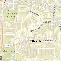 9723-9725 Olive Boulevard Olivette Street Map