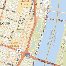 Martin Luther King Bridge, East St. Louis, IL Street Map