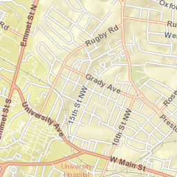 Green Alley, University of Virginia, Charlottesville Street Map