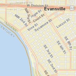 101-199 Southeast 6th Street, Evansville, IN Street Map