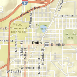 1018-1098 East 10th Street, Rolla, MO Street Map