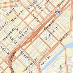 2nd St & Brannan St, San Francisco Street Map