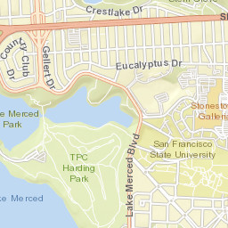 1435-1445 Eucalyptus Dr San Francisco CA Street Map