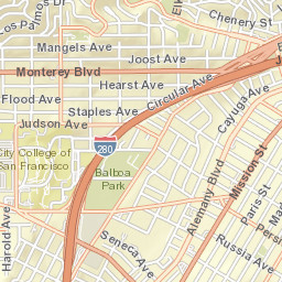 166-170 Judson Ave San Francisco Street Map