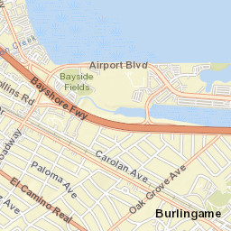 982-1134 Airport Blvd, Burlingame, CA Street Map