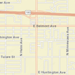 East Huntington Ave, Fresno, California Street Map