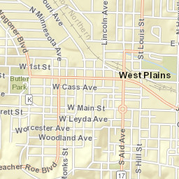 201-299 South Harlin Drive West Plains Street Map
