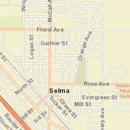 2721-2799 Orange Ave Selma CA Street Map
