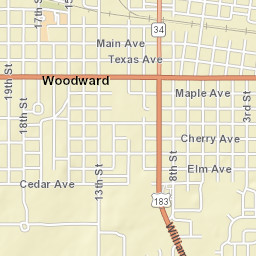 1200-1224 Locust Ave Woodward OK Street Map
