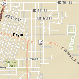 401-499 East Graham Avenue, Pryor, OK  Street Map