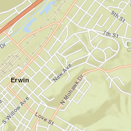 100-198 N Main Ave, Cherokee National Forest, Erwin, TN 37650 Street Map