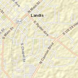 400-498 South Valley Street, Landis, NC Street Map