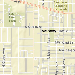 4200 North College Avenue Bethany OK Street Map