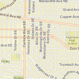 601 Solano Drive Southeast, Albuquerque Street Map