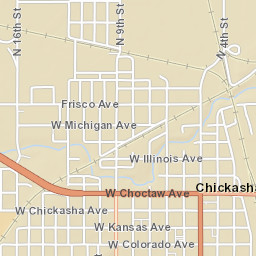 200-298 South 7th Street Chickasha OK Street Map