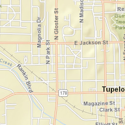 116-198 North Park Street, Tupelo, MS Street Map