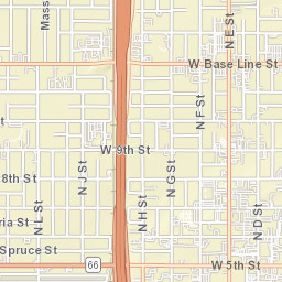 1394-1398 North E Street, San Bernardino Street Map