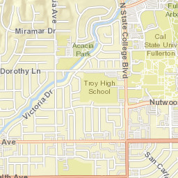 2401-2463 Yorba Linda Boulevard, Fullerton Street Map