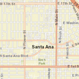 Santa Ana, California Street Map