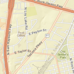 1897-2023 Texas 91, Sherman, TX Street Map