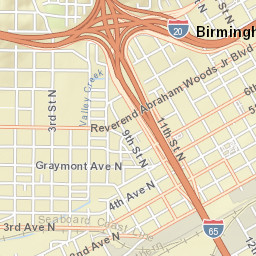 1601-1625 Reverend Abraham Woods Jr Boulevard, Birmingham Street Map