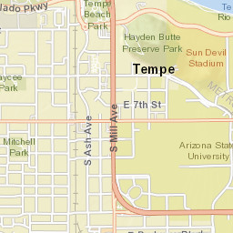 298 East University Drive, Arizona State University Street Map