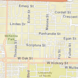 2201-2299 Panhandle Street Denton Street Map