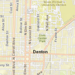 101 South Locust Street, Denton, TX 76201 Street Map