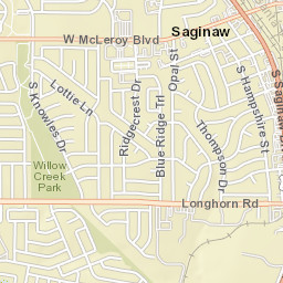 1007-1023 West McLeroy Boulevard, Saginaw Street Map