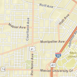 1602 Montpelier Ave, Mercer University, Macon, GA Street Map