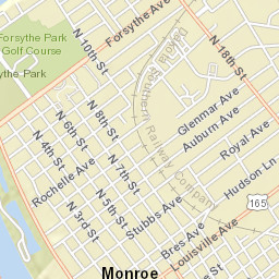 1301-1399 Riverside Drive, Monroe, LA Street Map